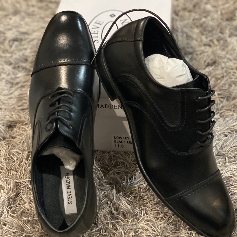 Steve Madden NWT black leather dress classy oxford